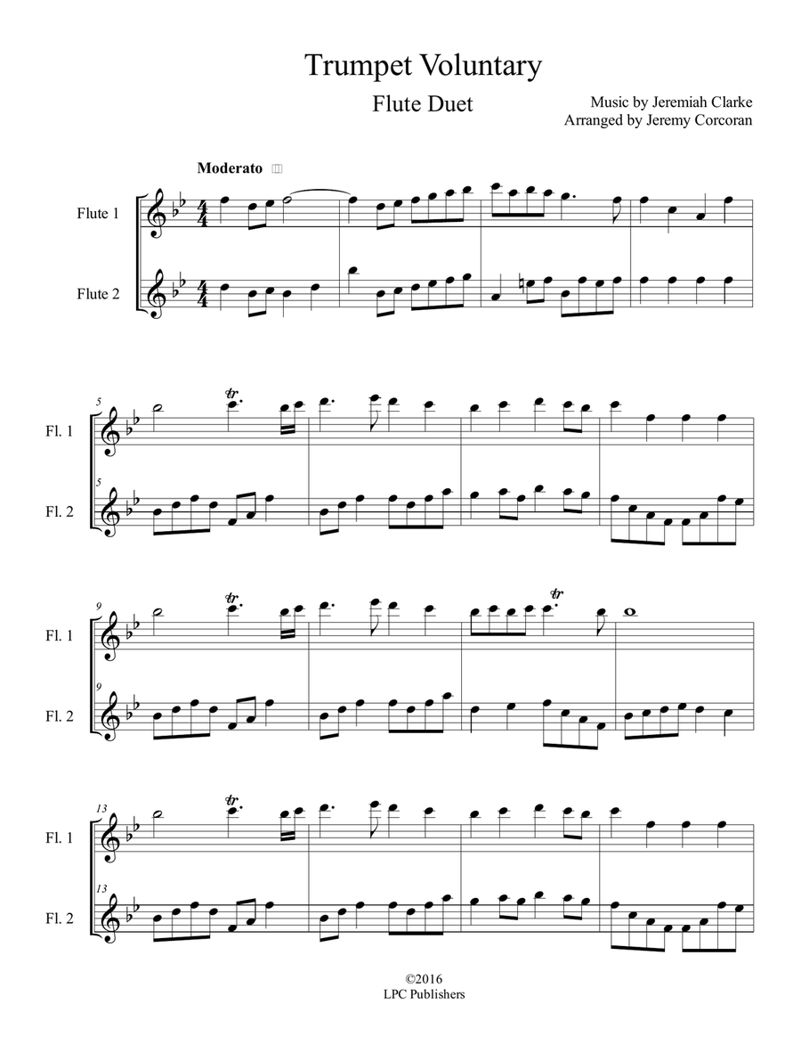 Trumpet Voluntary for Two Flutes