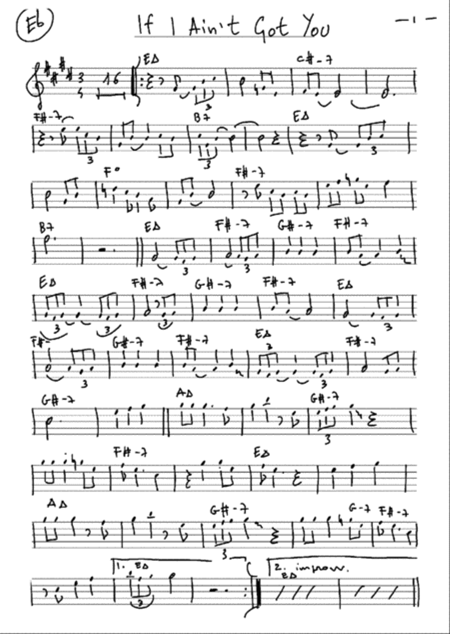 If I Ain't Got You Alto Saxophone scores gallery preview page 1