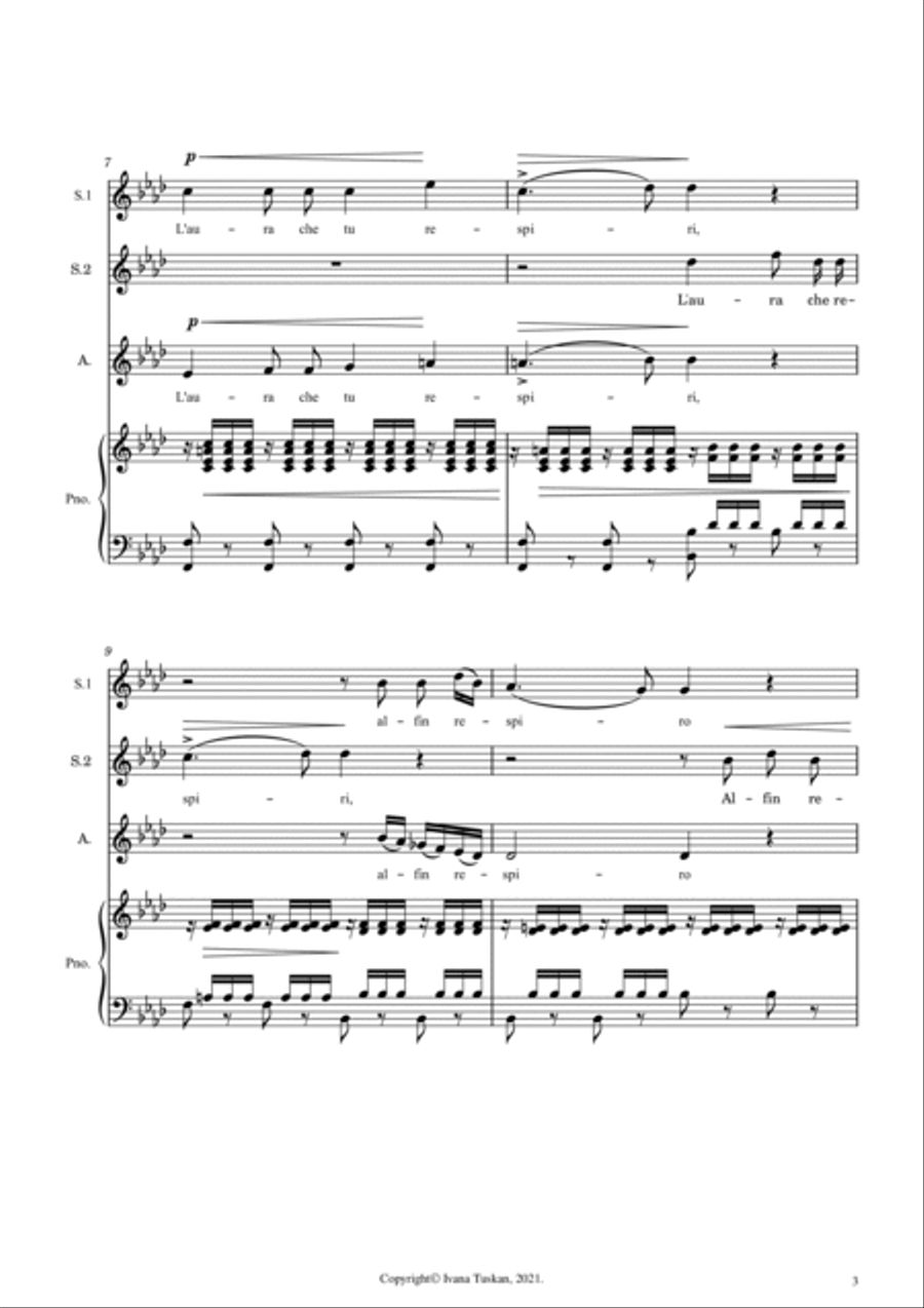 5 Operatic Treasures for female voices (SSA, SSAA, SSSAA) SSAA scores gallery preview page 5