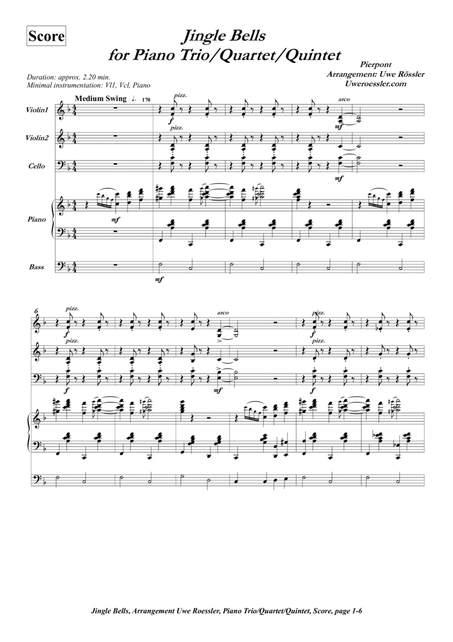 Jingle Bells Piano Trio scores gallery preview page 1