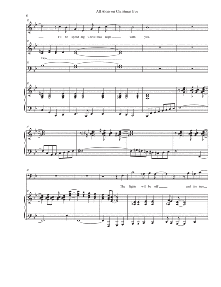 "All Alone on Christmas Eve" for SATB voices and piano image number null