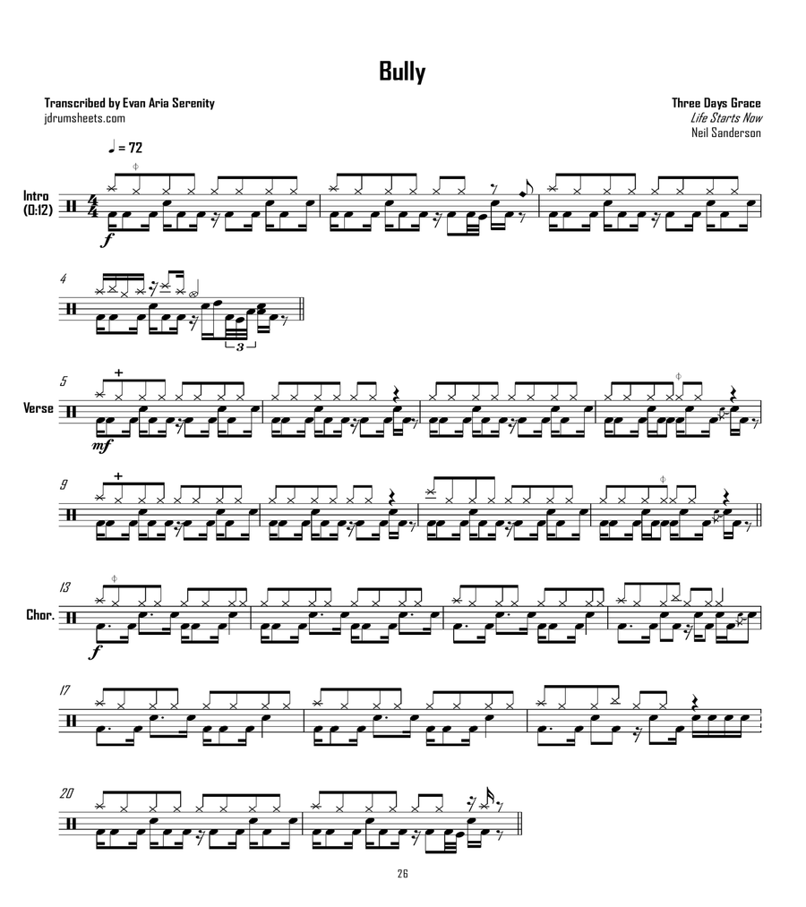 Bully Bully Drum Set scores gallery preview page 1
