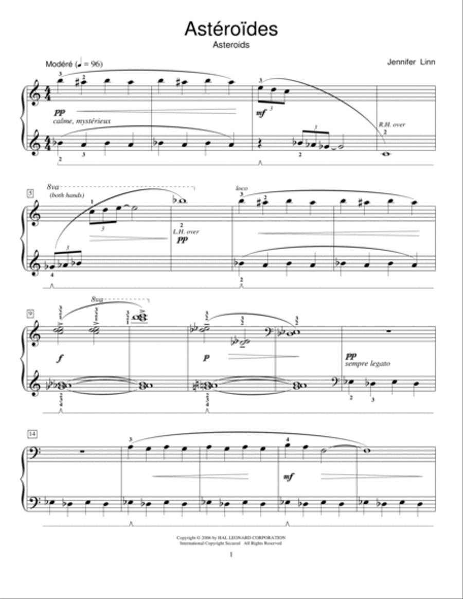 Asteroides (Asteroids) Piano Method scores gallery preview page 1