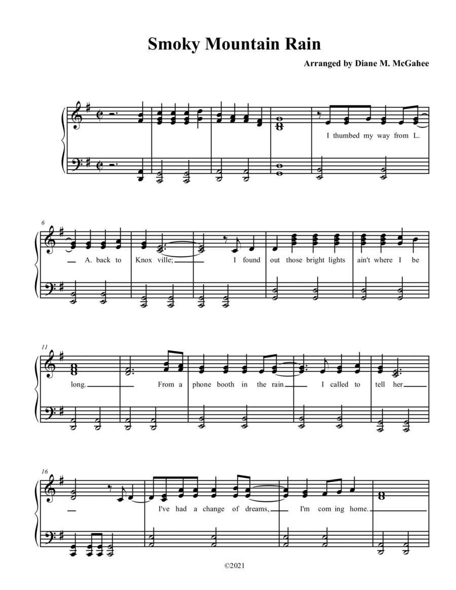 Smoky Mountain Rain Smoky Mountain Rain Small Ensemble scores gallery preview page 1