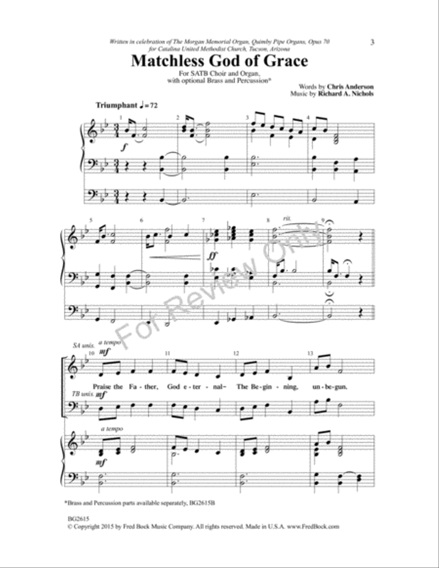 Matchless God of Grace Matchless God of Grace 4-Part scores gallery preview page 3