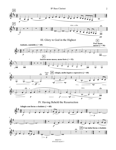 Suite from All-Night Vigil (Vespers) - Bb Bass Clarinet
