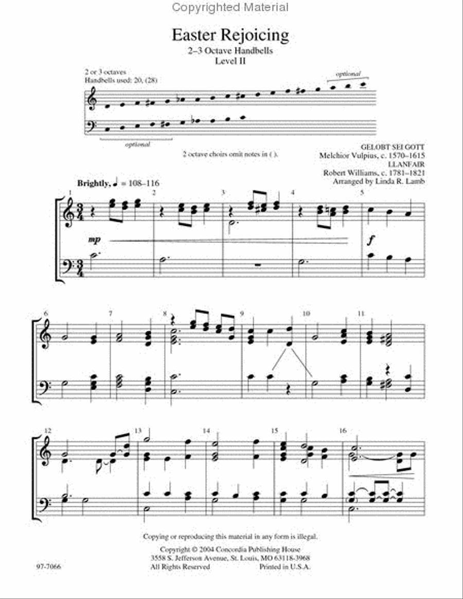 Easter Rejoicing Handbell Choir scores gallery preview page 2