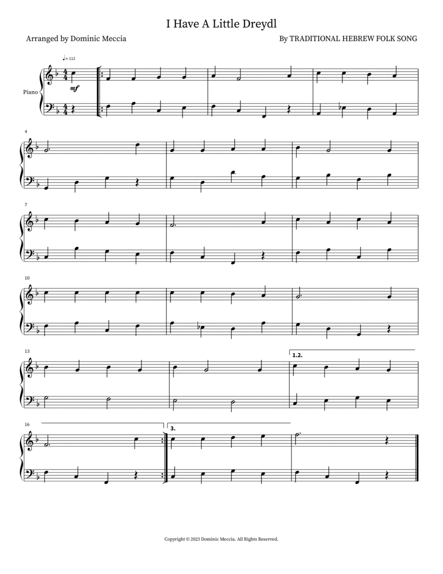 I Have A Little Dreydl Voice scores gallery preview page 1