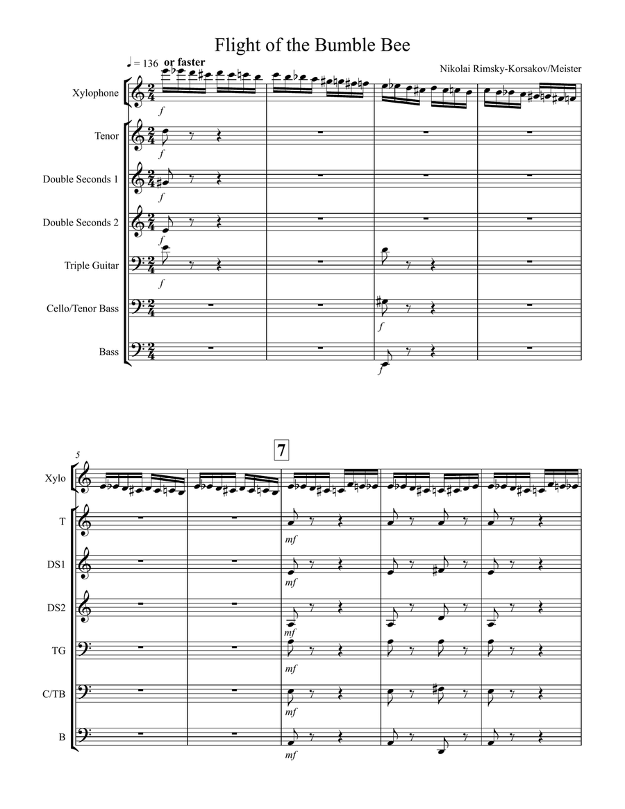 Flight of the Bumblebee for Xylophone and Steel Band