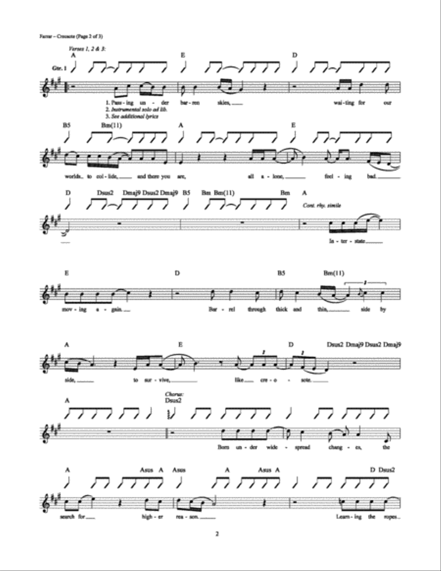 Creosote Electric Guitar scores gallery preview page 2