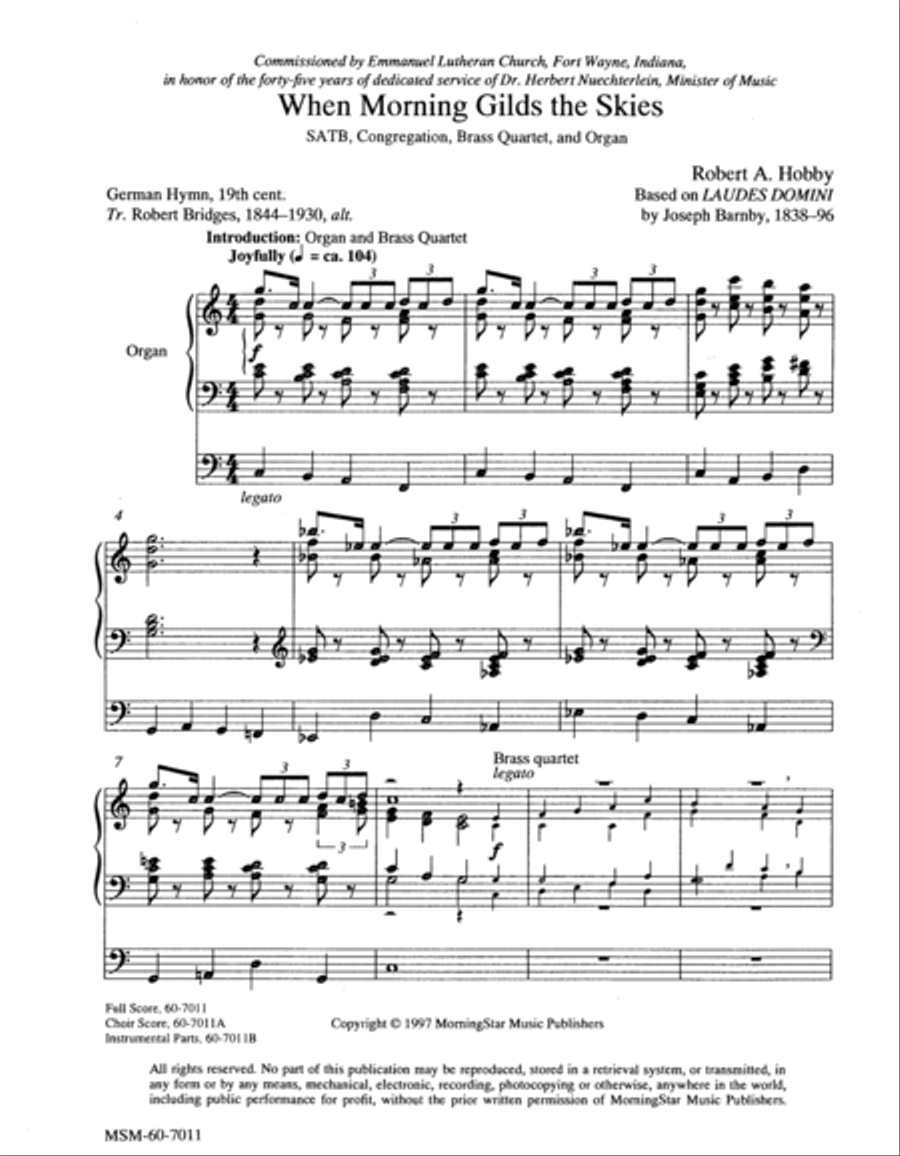 When Morning Gilds the Skies Choir scores gallery preview page 1