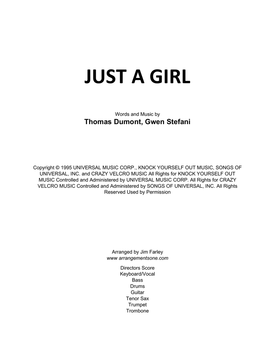 Just A Girl Small Ensemble scores gallery preview page 1