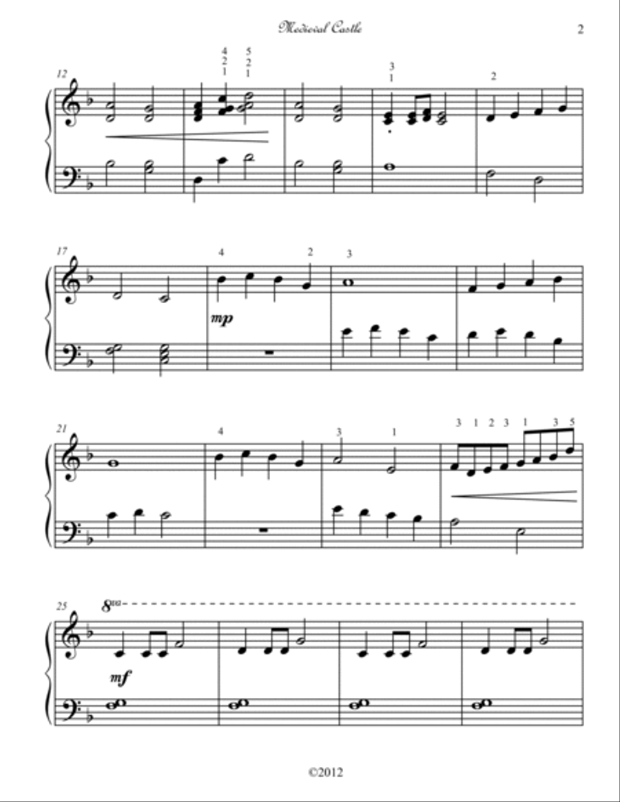 Medieval Castle Piano Solo scores gallery preview page 2