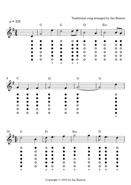 The Lakes of Pontchartrain for Tin Whistle with Chords - Tin Whistle -  Digital Sheet Music
