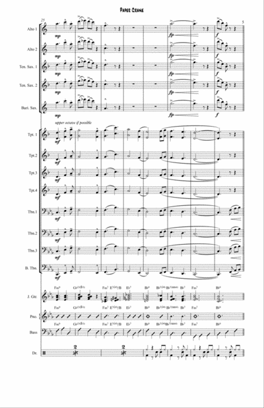 Paper Crane Paper Crane Jazz Ensemble scores gallery preview page 5