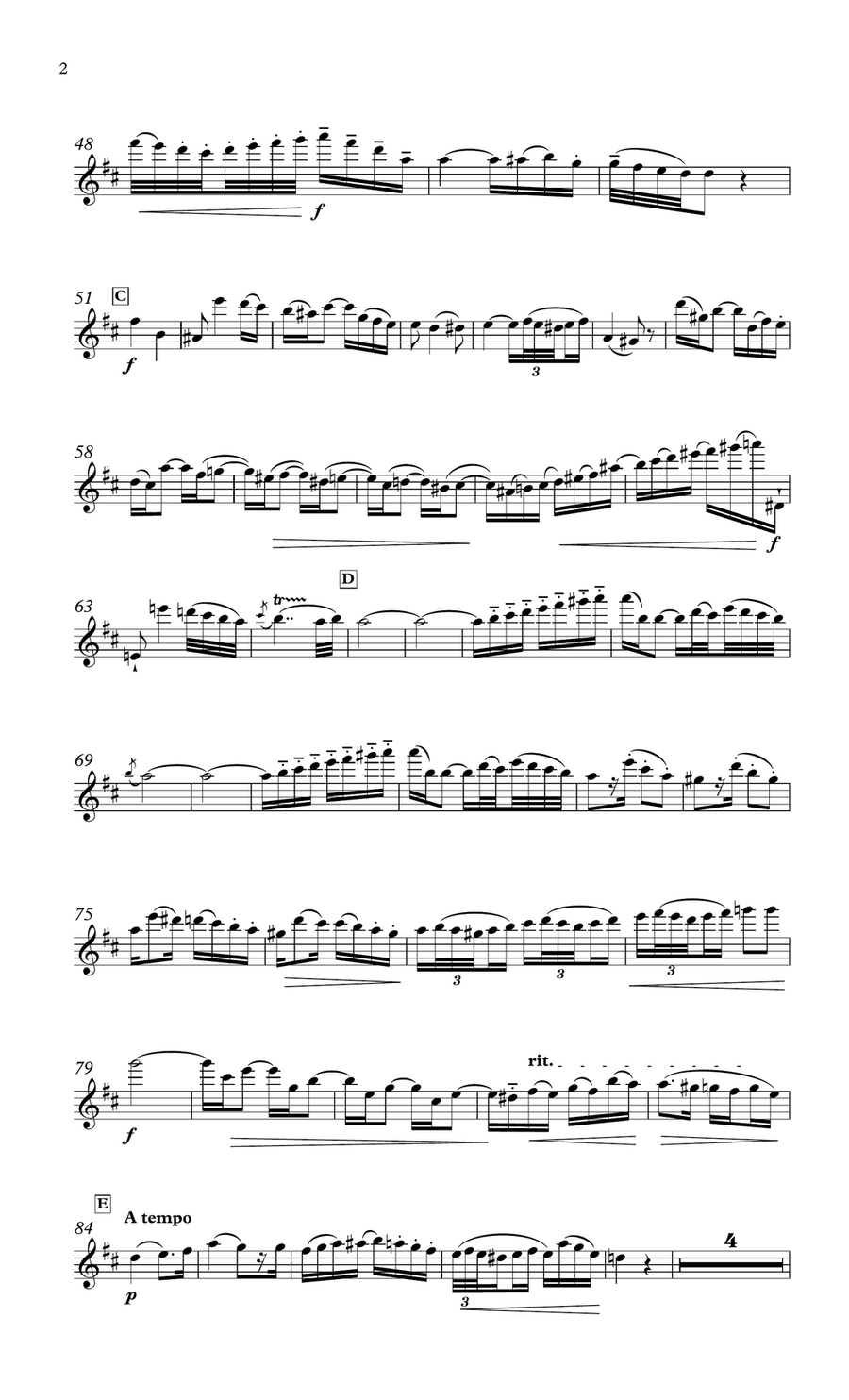 Mozart Rondo in D for flute & piano Flute Solo scores gallery preview page 3