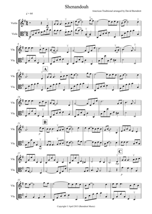 Shenandoah for Violin and Viola