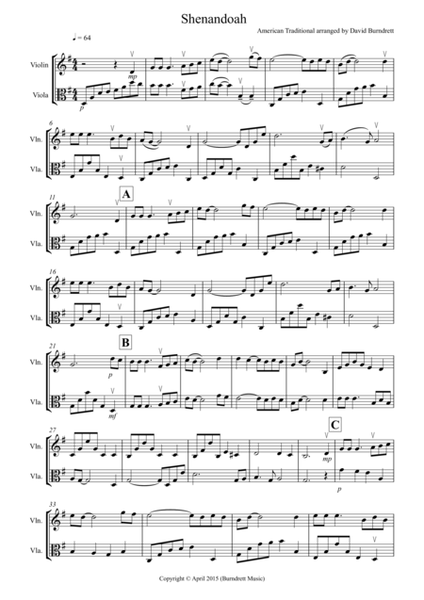 Shenandoah for Violin and Viola image number null