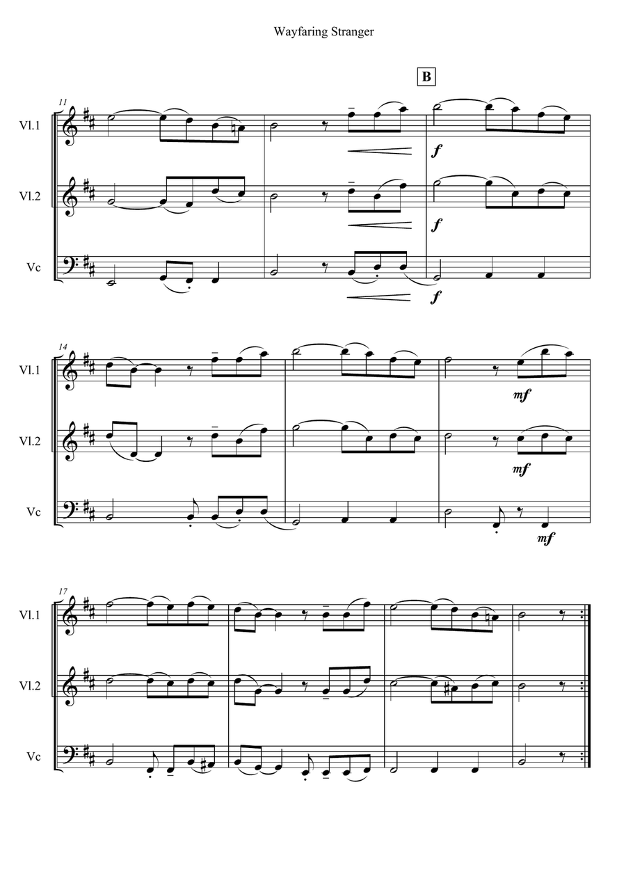 Wayfaring Stranger Wayfaring Stranger String Trio scores gallery preview page 2