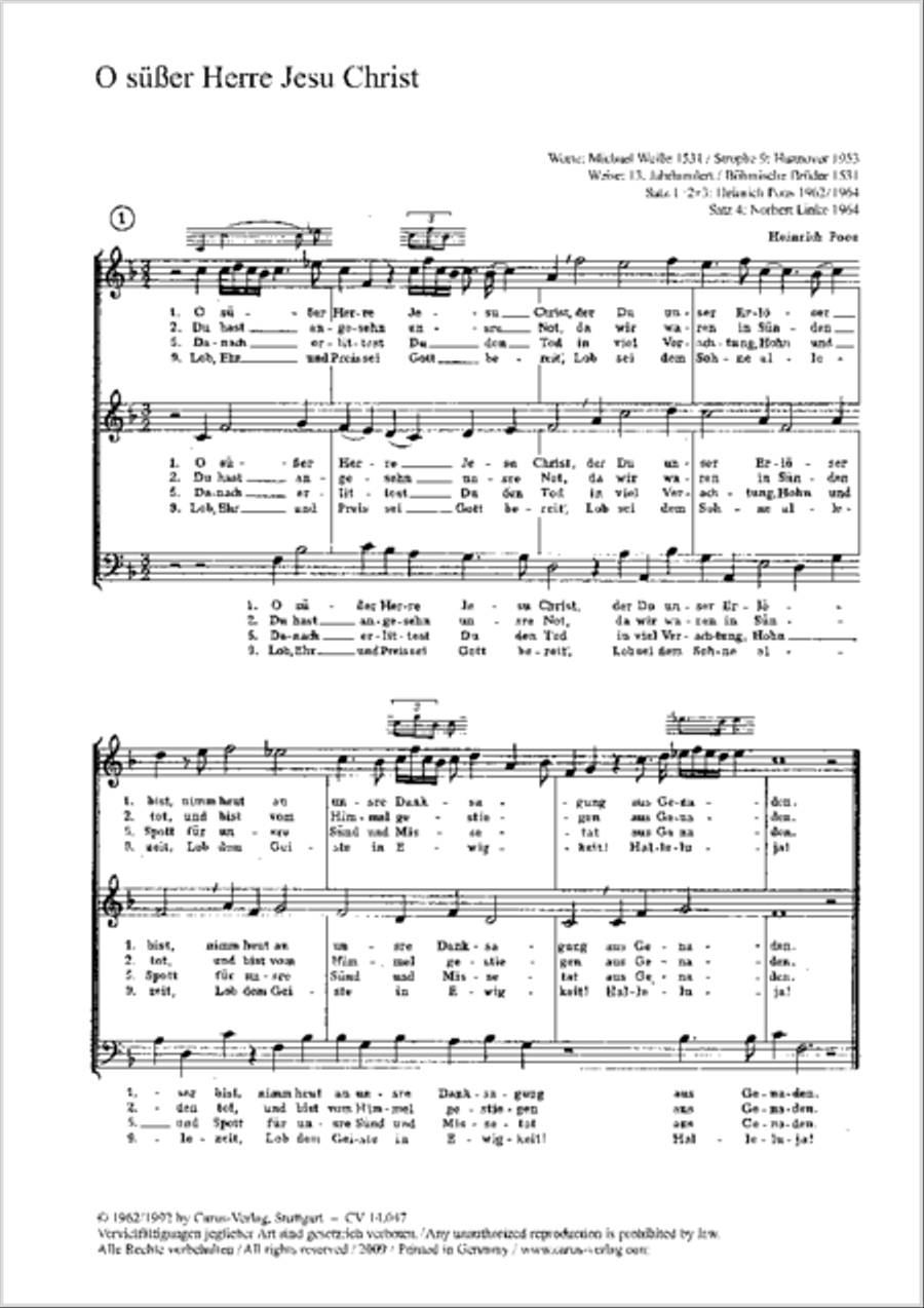 Linke; Poos: O susser Herre Jesu Christ Score scores gallery preview page 6