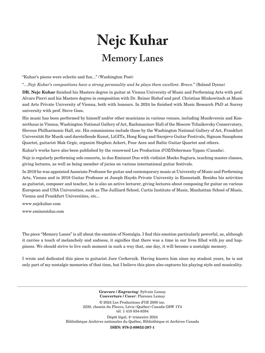 Memory Lanes Classical Guitar scores gallery preview page 2