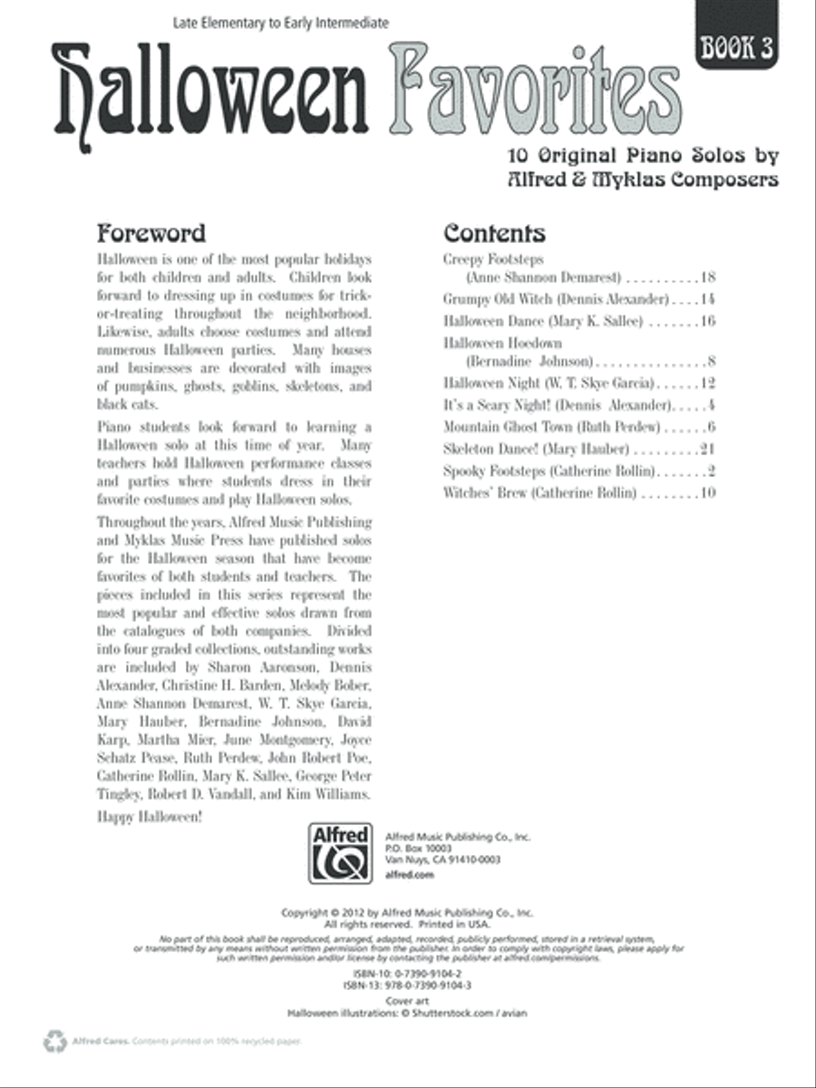 Halloween Favorites, Book 3 Easy Piano scores gallery preview page 2