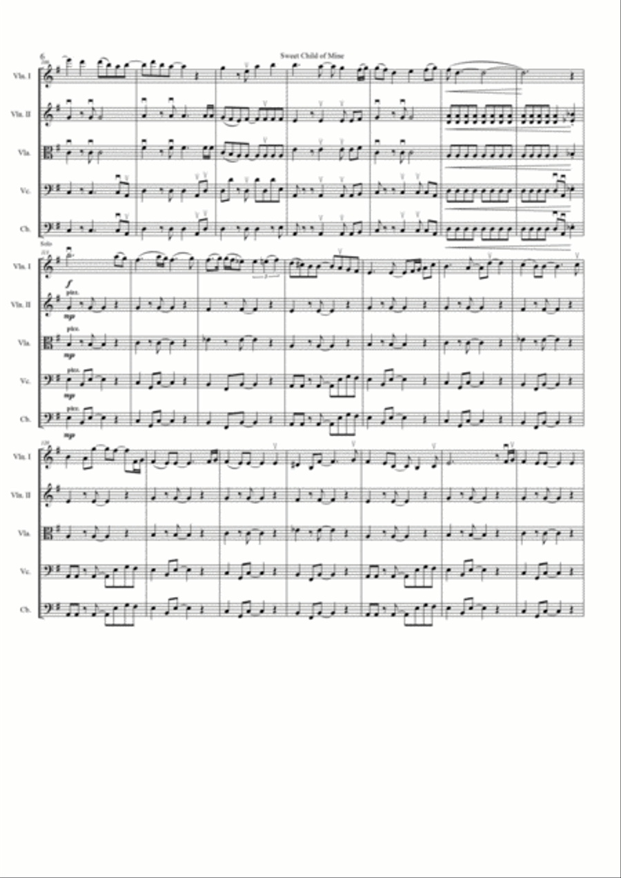 Sweet Child O' Mine Sweet Child O' Mine String Orchestra scores gallery preview page 6