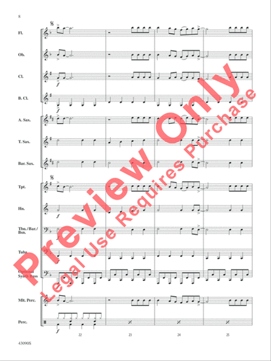 Everything Is Awesome (Awesome Remixxx!!!) (from The Lego Movie) Concert Band scores gallery preview page 8