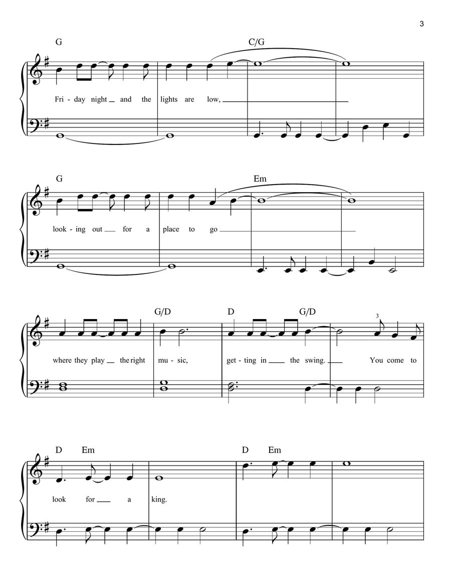 Dancing Queen Easy Piano scores gallery preview page 3