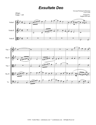 Exsultate Deo (for String Quintet)