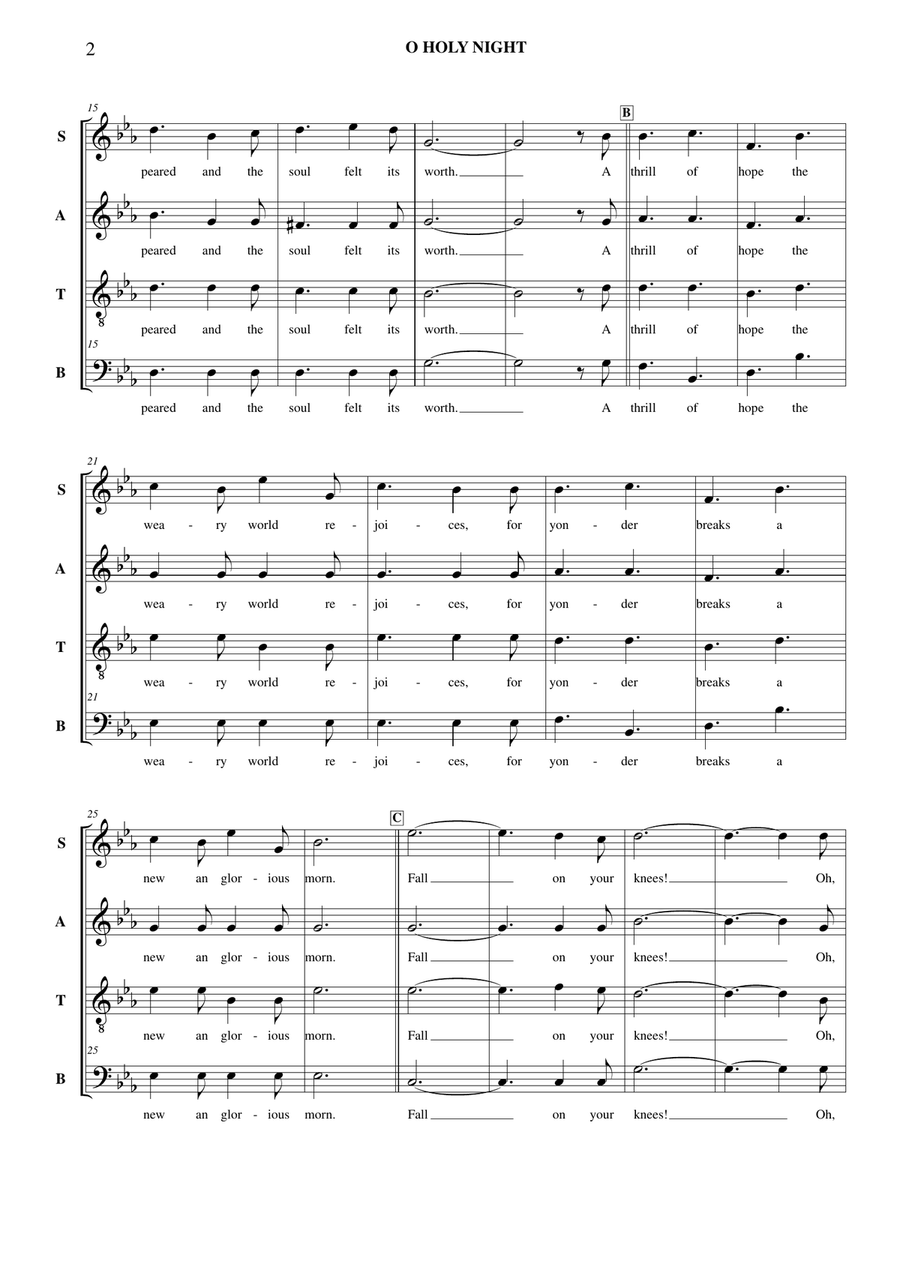 O Holy Night 4-Part scores gallery preview page 3