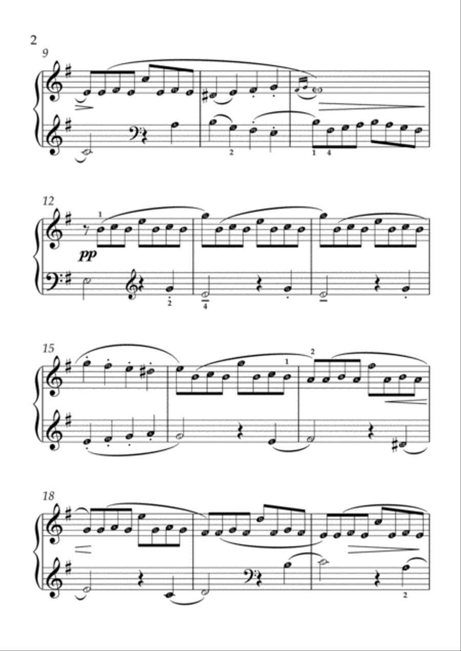 Daquin - The Cuckoo(With Note name) Easy Piano scores gallery preview page 2