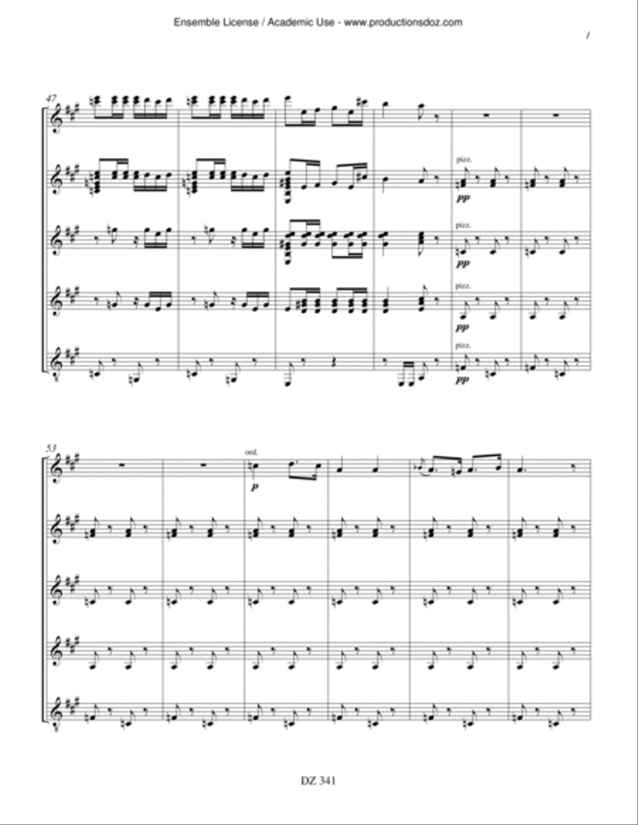 Ouverture de Carmen Guitar Ensemble scores gallery preview page 5