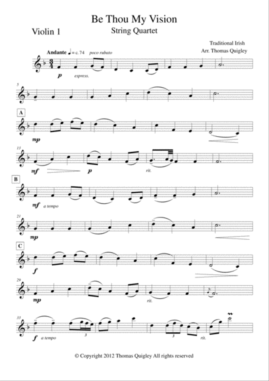 Be Thou My Vision Be Thou My Vision String Quartet scores gallery preview page 6
