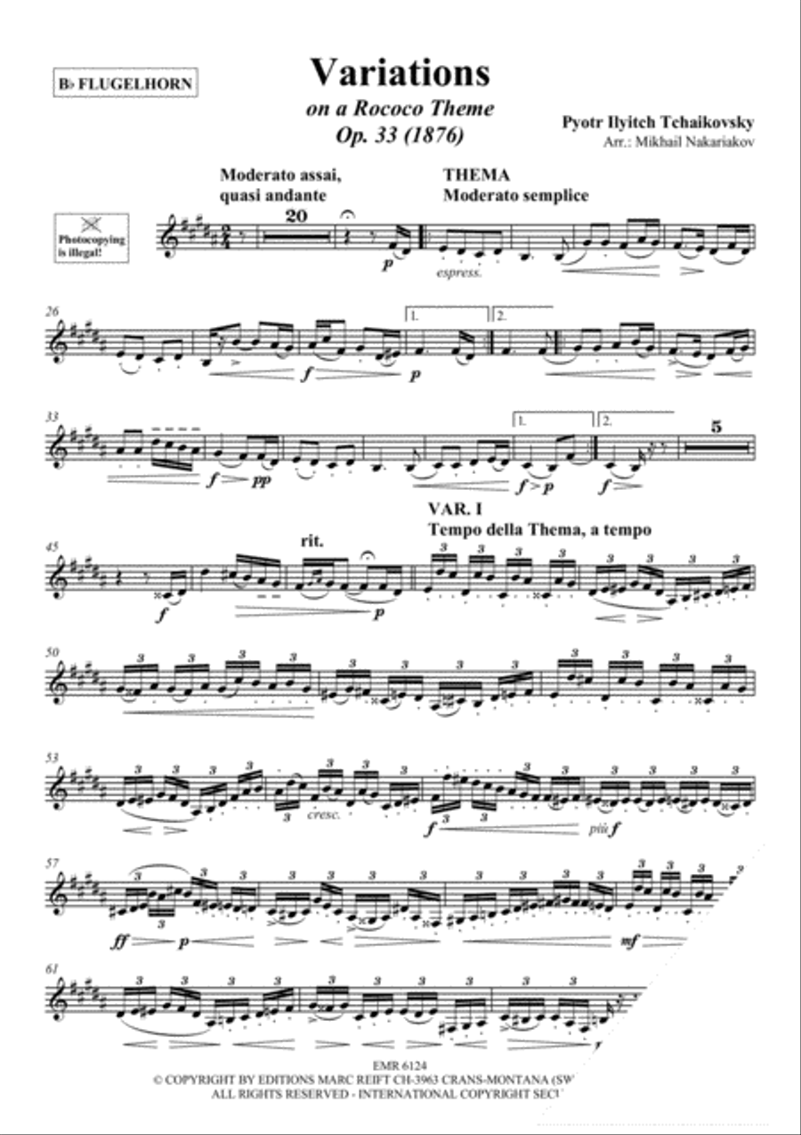 Variations On A Rococo Theme Flugelhorn scores gallery preview page 3