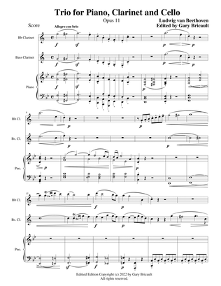 Trio for Piano, Clarinet and Cello - Opus 11