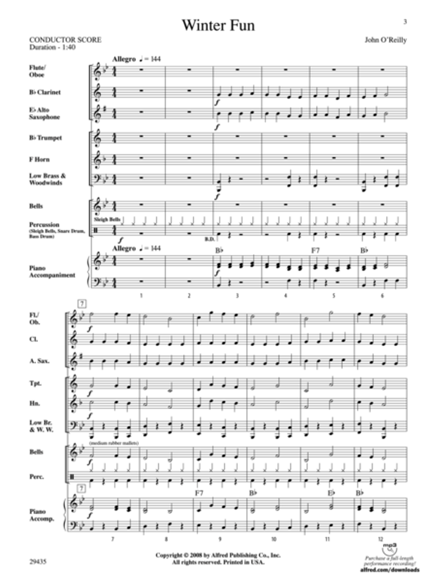 Winter Fun (Score only) Concert Band scores gallery preview page 2