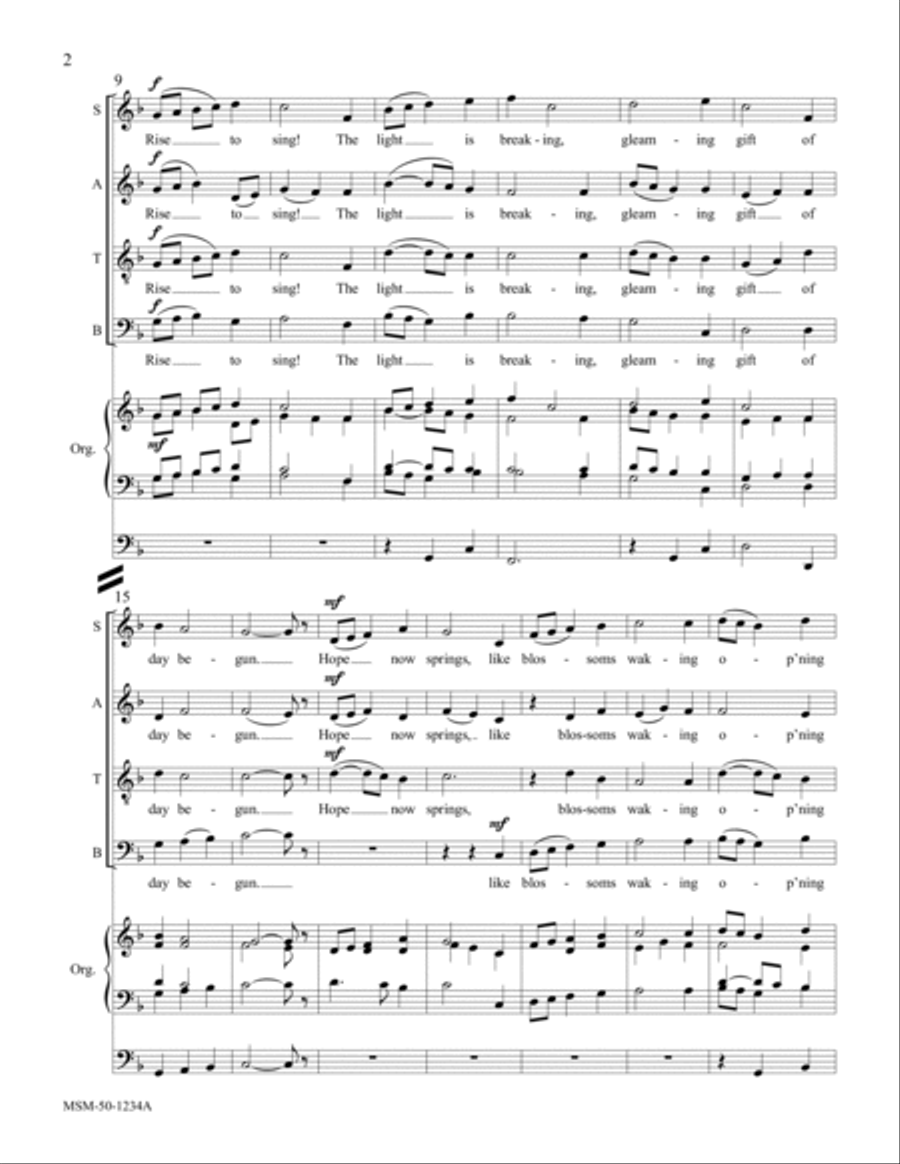 Rise to Sing! The Light is Breaking Choir scores gallery preview page 4