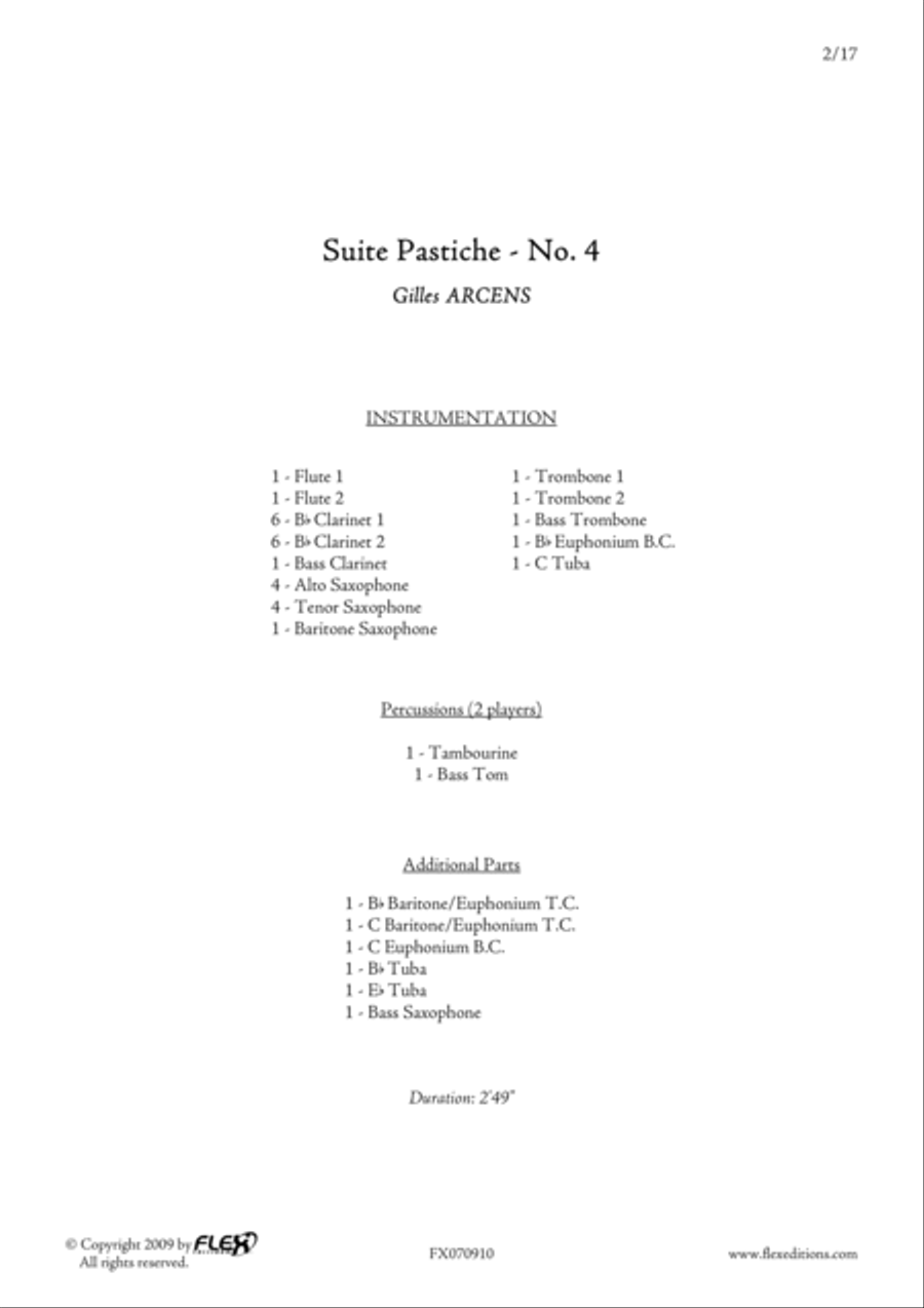 Suite Pastiche: No. 4 Concert Band scores gallery preview page 2