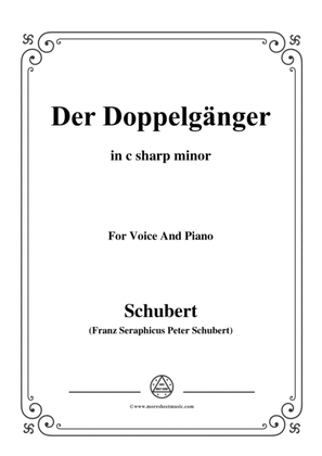 Book cover for Schubert-Doppelgänger in c sharp minor,for voice and piano