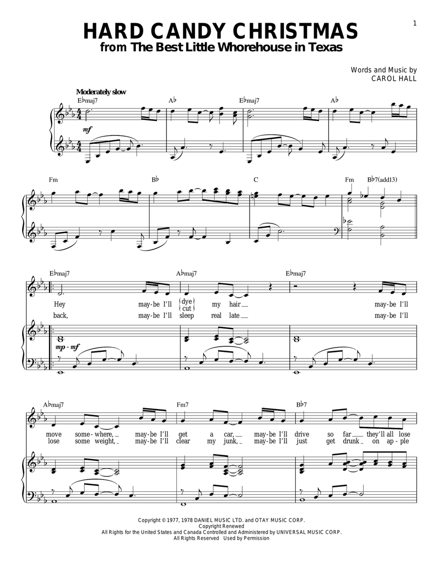 Hard Candy Christmas Hard Candy Christmas Piano, Vocal scores gallery preview page 1