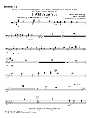 I Will Trust You - Trombone 1,2