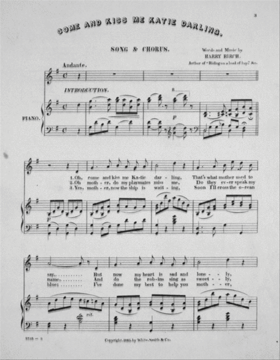 Come and Kiss Me Katie Darling. Song & Chorus Choir scores gallery preview page 2