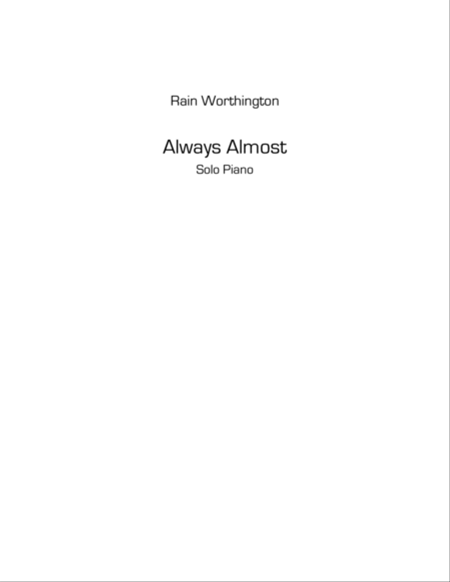 Always Almost – for piano Piano Solo scores gallery preview page 1