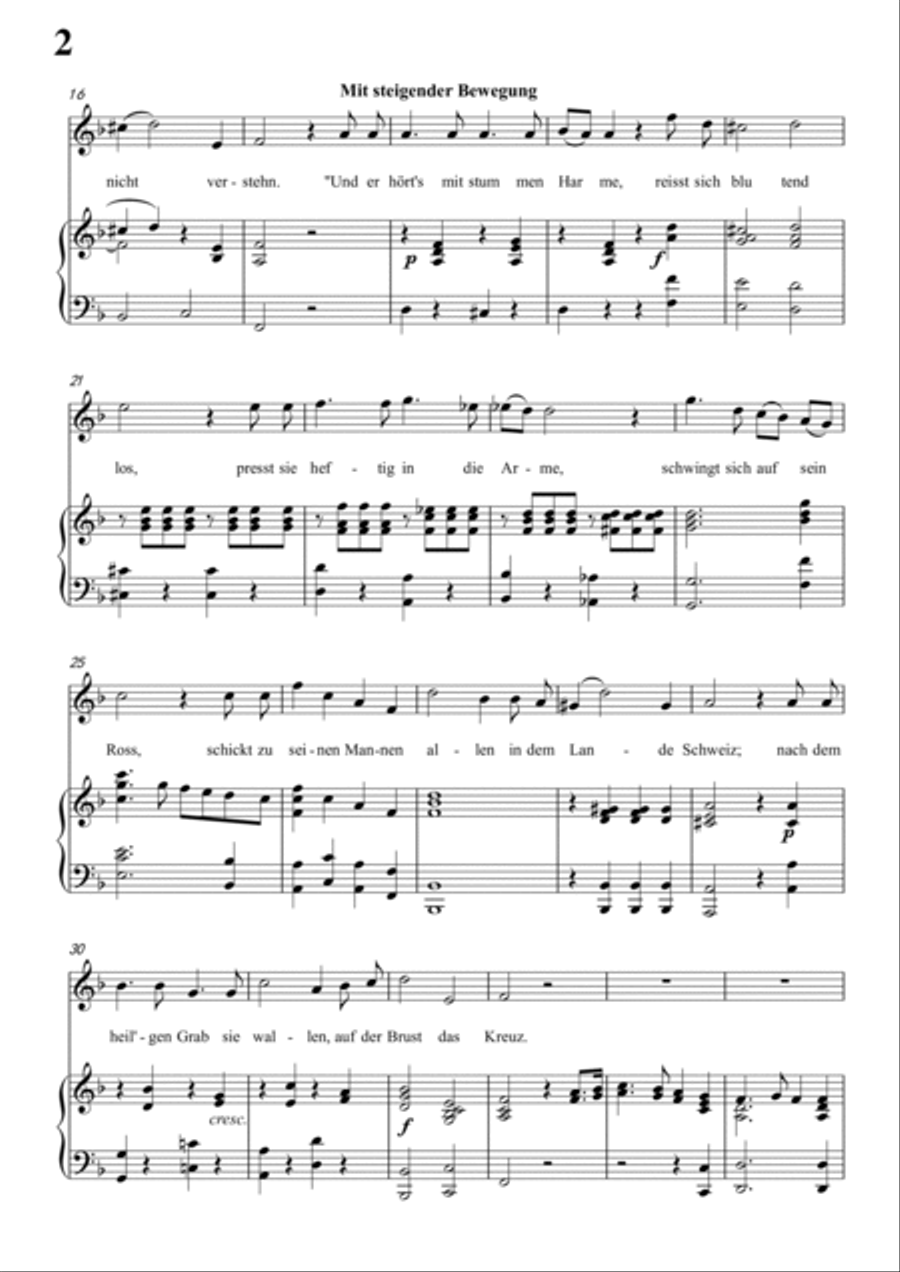 Schubert-Ritter Toggenburg in F for Vocal and Piano Voice scores gallery preview page 3