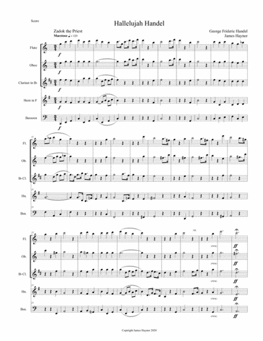 Hallelujah Handel for Woodwind Quintet image number null