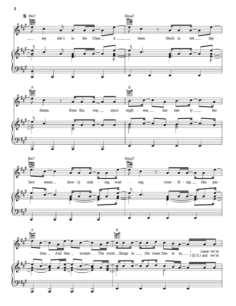 The A Team The A Team Piano, Vocal, Guitar scores gallery preview page 2
