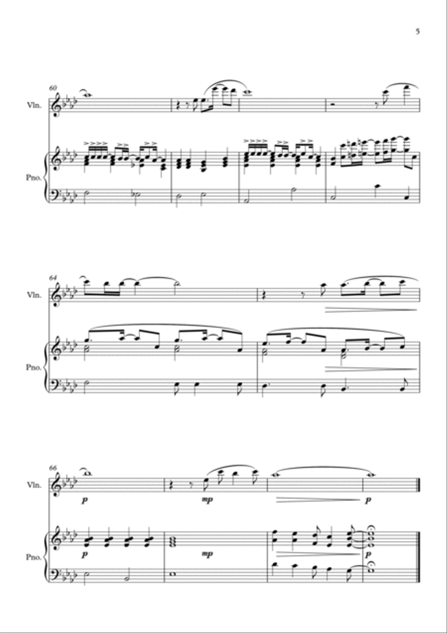 Vivo Per Lei Violin Solo scores gallery preview page 5