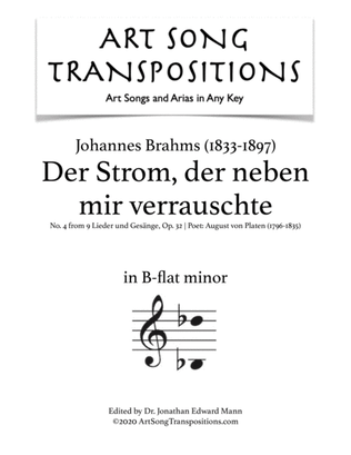 BRAHMS: Der Strom, der neben mir verrauschte, Op. 32 no. 4 (transposed to B-flat minor)