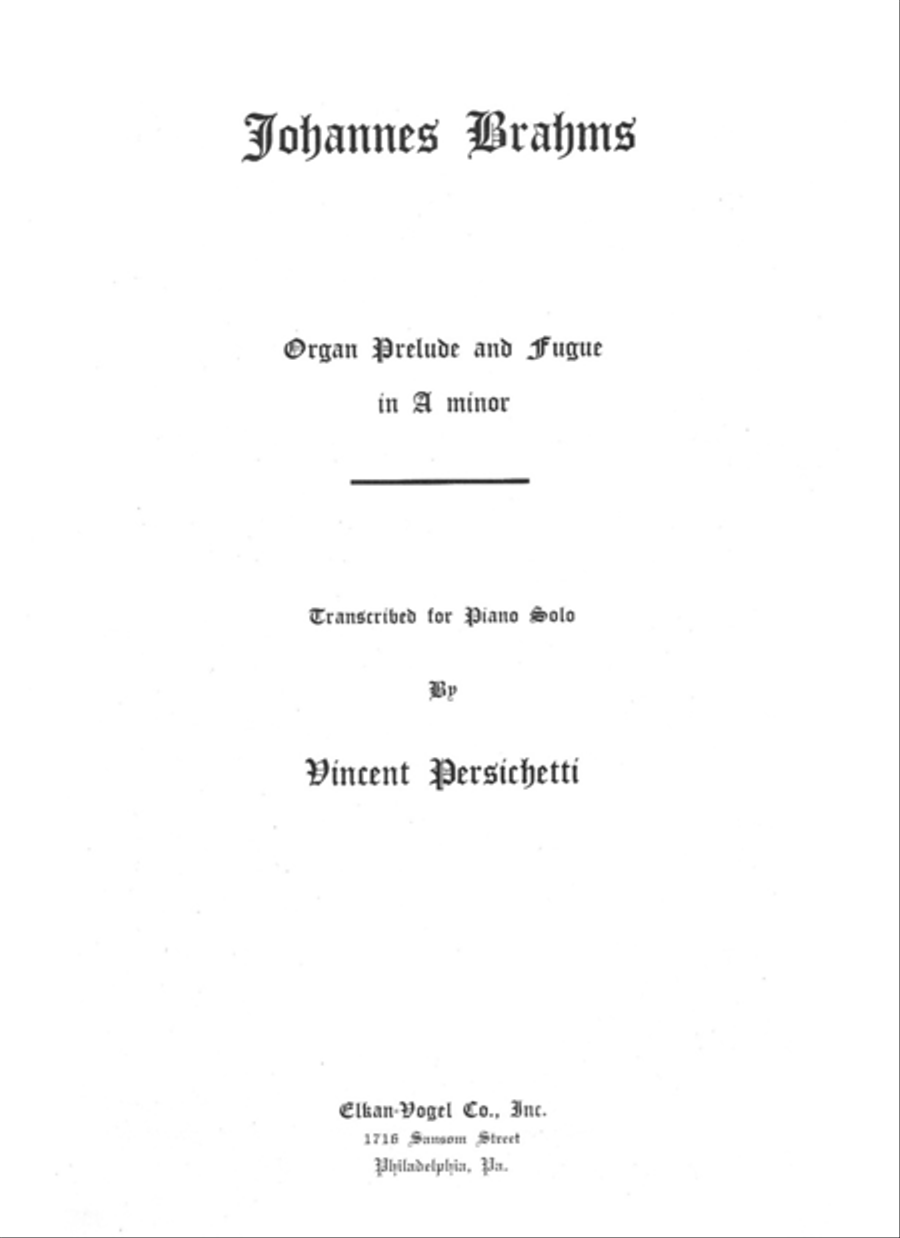 Organ Prelude And Fugue Organ Prelude And Fugue Chamber Music scores gallery preview page 1